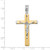 Image of 14K Yellow & White Gold Polished Crucifix Cross Pendant LF1164