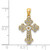 Image of 14K Yellow & White Gold Polished Filigree 2 Level Heart Cross Pendant