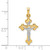 Image of 14K Yellow & White Gold Polished Fleur De Lis Inri Crucifix Pendant