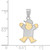 Image of 14K Yellow & White Gold Small Boy w/ Hat On Right Pendant XK411