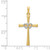 Image of 14K Yellow & White Gold Textured Latin Cross Interlocking Hearts Pendant XR1455