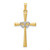 Image of 14K Yellow & White Gold Textured Latin Cross Interlocking Hearts Pendant XR1455