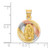 Image of 14K Yellow Gold & Rhodium & Shiny-Cut Lady Of Guadalupe Circle Pendant K5640