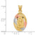 Image of 14K Yellow Gold & Rhodium & Shiny-Cut Lady Of Guadalupe Oval Pendant K5638