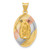 Image of 14K Yellow Gold & Rhodium & Shiny-Cut Lady Of Guadalupe Oval Pendant K5824