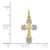 Image of 14K Yellow Gold & Rhodium Cross Charm