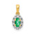 Image of 14K Yellow Gold & Rhodium Diamond & Oval Emerald Pendant