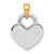 Image of 14K Yellow Gold & Rhodium Hollow Polished Reversible Heart Pendant