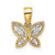 Image of 14K Yellow Gold & Rhodium-Plated Mini Shiny-Cut Butterfly Pendant