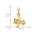 Image of 14k Yellow Gold & White Rhodium 3D Shiny-Cut Airplane Pendant