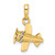 Image of 14k Yellow Gold & White Rhodium 3D Shiny-Cut Airplane Pendant