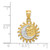 Image of 14k Yellow Gold & White Rhodium Brushed Sun/Moon Pendant