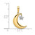 Image of 14k Yellow Gold & White Rhodium Moon w/ Dangle Star Pendant