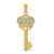 Image of 14K Yellow Gold & White Rhodium Polished Fleur De Lis Crown Key Pendant