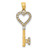 Image of 14K Yellow Gold & White Rhodium Polished Heart Key Pendant YC1031