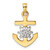 Image of 14k Yellow Gold & White Rhodium Shiny-Cut Anchor & Ships Wheel Pendant