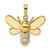 Image of 14k Yellow Gold & White Rhodium Shiny-Cut Bumblebee Pendant