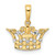 Image of 14k Yellow Gold & White Rhodium Shiny-Cut Crown Pendant M2930