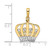 Image of 14k Yellow Gold & White Rhodium Shiny-Cut Crown Pendant M2960