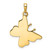 Image of 14k Yellow Gold & White Rhodium Shiny-Cut Fancy Butterfly Pendant 2968