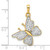 Image of 14k Yellow Gold & White Rhodium Shiny-Cut Fancy Butterfly Pendant 2968