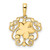 Image of 14k Yellow Gold & White Rhodium Shiny-Cut Floral Pendant