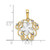Image of 14k Yellow Gold & White Rhodium Shiny-Cut Floral Pendant