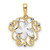 Image of 14k Yellow Gold & White Rhodium Shiny-Cut Floral Pendant
