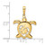 Image of 14k Yellow Gold & White Rhodium Shiny-Cut Floral Turtle Pendant