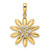 Image of 14k Yellow Gold & White Rhodium Shiny-Cut Flower Pendant M2985