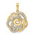 Image of 14k Yellow Gold & White Rhodium Shiny-Cut Flower Pendant M2987