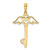 Image of 14k Yellow Gold & White Rhodium Shiny-Cut Heart & Angel Wings Key Pendant