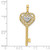 Image of 14k Yellow Gold & White Rhodium Shiny-Cut Heart Filigree Key Pendant