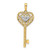 Image of 14k Yellow Gold & White Rhodium Shiny-Cut Heart Filigree Key Pendant