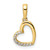 Image of 14k Yellow Gold & White Rhodium Shiny-Cut Heart Pendant M2934