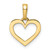 Image of 14k Yellow Gold & White Rhodium Shiny-Cut Heart Pendant M2953