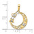 Image of 14k Yellow Gold & White Rhodium Shiny-Cut Heart, Star & Moon Pendant