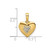 Image of 14k Yellow Gold & White Rhodium Shiny-Cut Puffy Heart Pendant