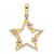 Image of 14k Yellow Gold & White Rhodium Shiny-Cut Stars Pendant M2978