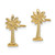 Image of 12.7mm 14K Yellow Gold 2-D & Textured Mini Palmetto Palm Tree Stud Post Earrings