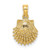 Image of 14K Yellow Gold 2-D Beaded Scallop Shell Pendant K7656