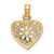 Image of 14K Yellow Gold 2-D Filigree Heart w/ Flower Design Pendant