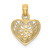 Image of 14K Yellow Gold 2-D Filigree Heart w/ Flower Design Pendant