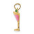 Image of 14K Yellow Gold 2-D Pink Enameled Cosmo Martini w/ Olive Pendant