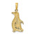 Image of 14K Yellow Gold 2-D Polished & Engraved Penguin Pendant