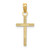 Image of 14K Yellow Gold 2-D Polished Block Style Stick Cross Pendant