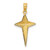 Image of 14K Yellow Gold 2-D Polished Triangle Tipped Cross Pendant