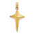 Image of 14K Yellow Gold 2-D Polished Triangle Tipped Cross Pendant