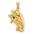 Image of 14K Yellow Gold 2-D Polished Two Manatees Pendant