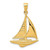 Image of 14K Yellow Gold 2-D Sailboat Pendant